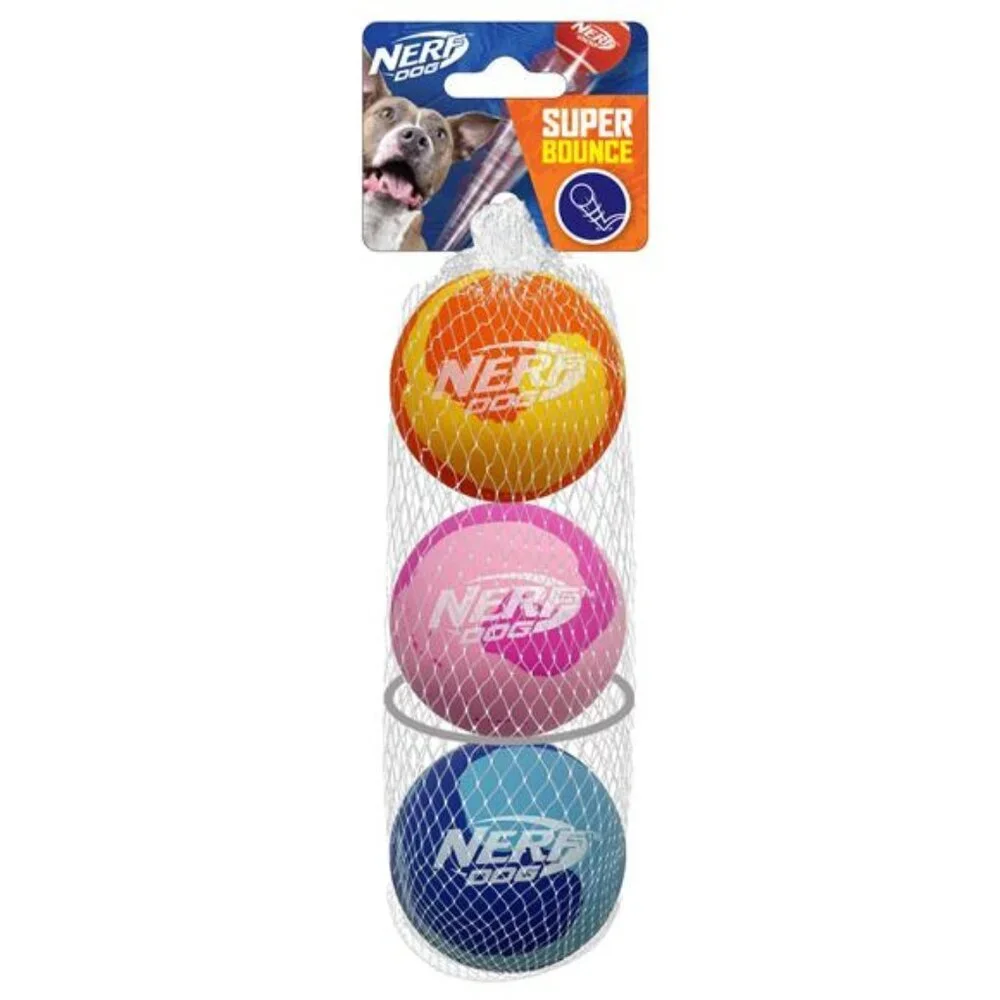 2.4-inch Rubber Super Bounce Ball Fetch Dog Toy, 3 Pack